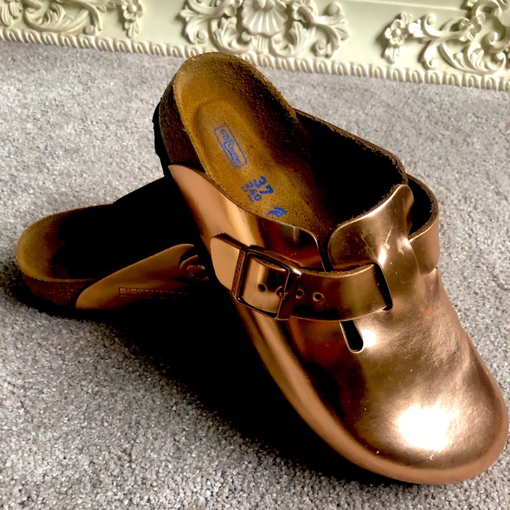 Birkenstock Boston Clog Rose Gold Leather